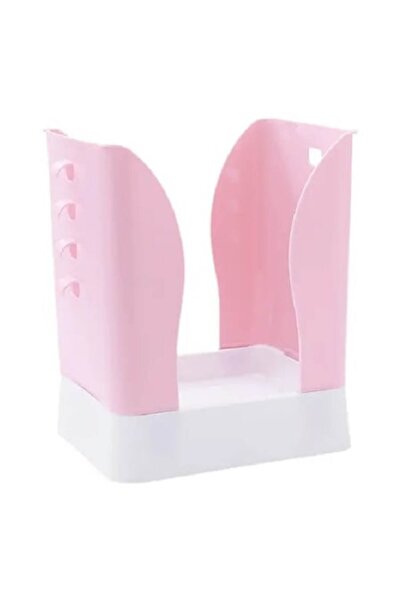 OEM Extendable trash can, 21-40 cm, foldable, bathroom, kitchen, camping, Pink white