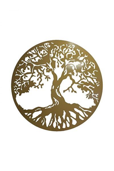 buz Decorațiune de perete metalică - Copacul Vieții 45x45 cm, Auriu