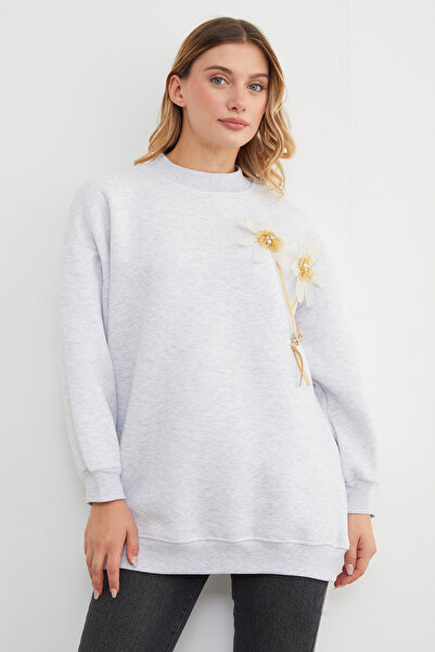 Fulla Moda Oversize Tunic with 3 Thread Floral Accessories