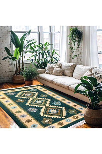 OEM Woven reversible rug, jute, size 120 x 180 cm, Green ROMB