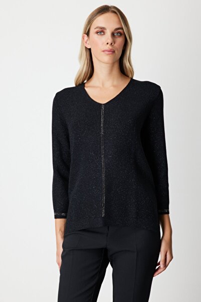 ON TRİKO Pulover din tricotaj cu aplicații de piatră, cu sclipici 65326-26k