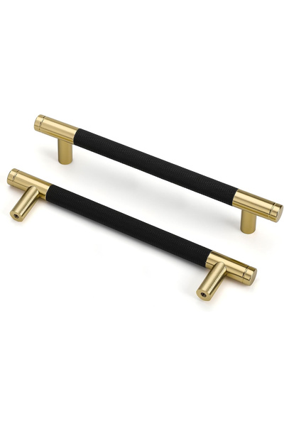 OEM Mânere aurii cu zimțituri negre 180 cm, 128 cm distanță între găuri, set ...