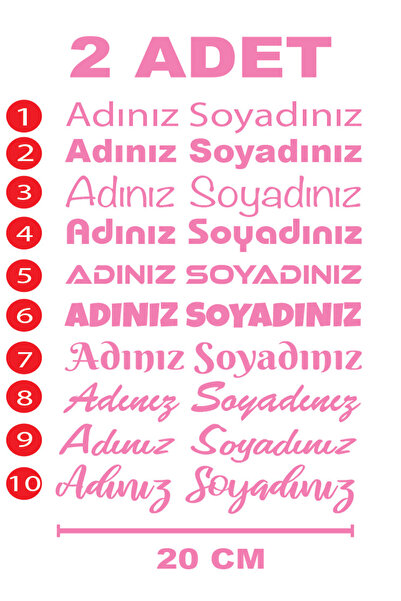 Yalıgraf Reklam Tabela Ad Soyad Sticker - İsim Sticker - İsim Soyisim Sticker...