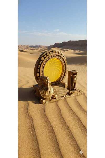 CURCUNA HEDİYELİK Antik Mısır Serisi Portal Kapısı Işıklı Geriakış Tütsülük