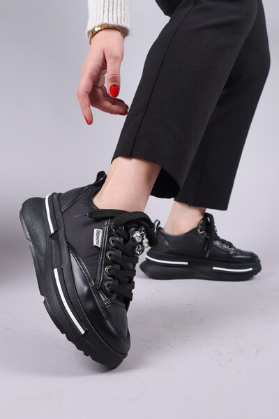 Birikon BURREL Volumul cu secțiuni Pantofi cu talpă groasă, tip parașuta, NEGRU