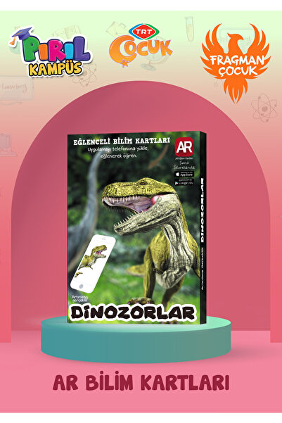 AR Destekli Eğlenceli Bilim Kartları | 3D Canlanan Dinozorlar 10'lu Kart Seti