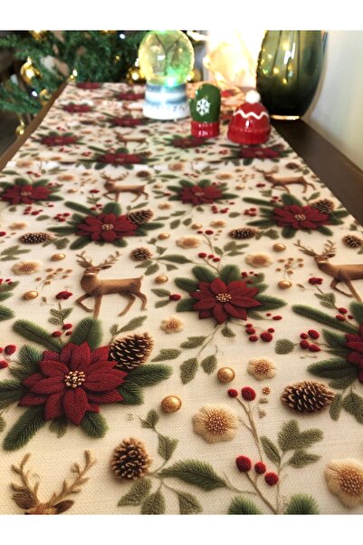 Home Yeni Yıl Konseptli, Yılbaşı İNCİLER Runner, 3D Dijital Baskı, 40 x 139 cm