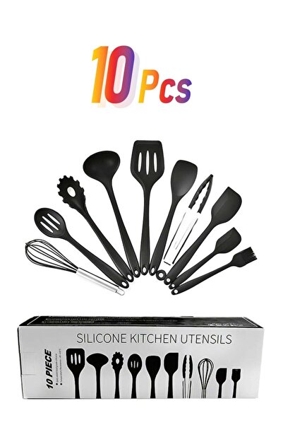 Generic مجموعة أدوات طهي جرافيتي، 10 قطع، لون أسود