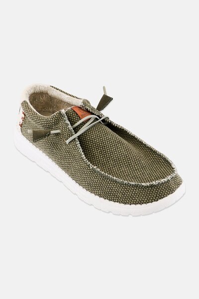 Ocean Pacific حذاء كاجوال برباط للرجال، زيتوني