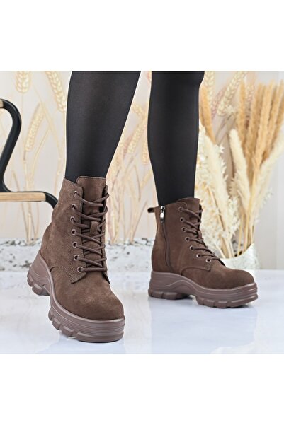 Tmall Ghete de damă, din piele cu căptușeală din piele întoarsă, GD1121, maro