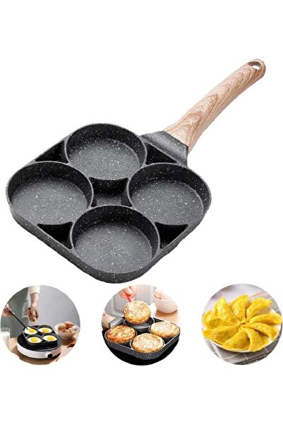 Generic ELTERAZONE Non-Stick Frying Pan with 4 Hole Pancake Pan Fried Egg Burger Pan