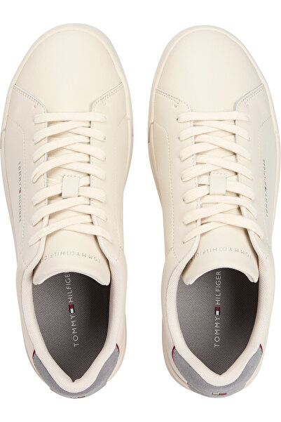 Tommy Hilfiger TH COURT LTH DETAIL ESS Erkek Bej Spor Ayakkabı - FM0FM05367