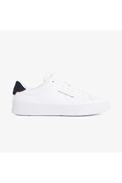 Tommy Hilfiger TH COURT LTH DETAIL ESS Erkek Beyaz Spor Ayakkabı - FM0FM05367