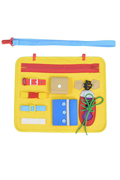 buz Sensory bag with Montessori activities, yellow, 32 x 28 cm