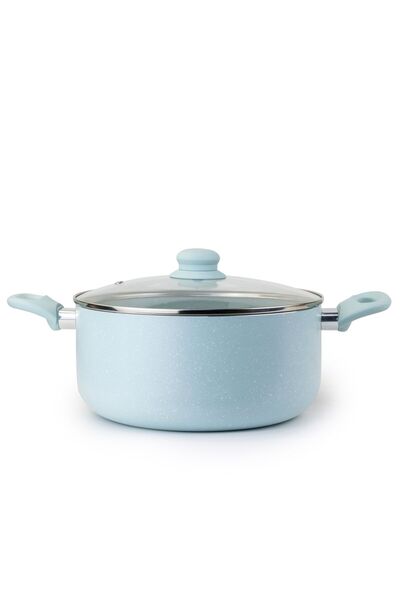 Generic Wilson Oak Casserole with Lid and Marble Coating, Soft Touch Handle Stew Pot Suitable for Gas Elect