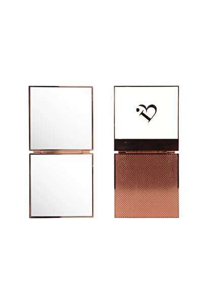 unbranded Rose Gold Plated Double-Sided Square Foldable Pocket/Desk Cosmetic Mirror
