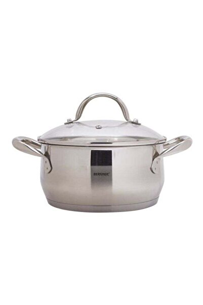 Generic BERGNER Casserole With Lid Silver/Clear 20cm