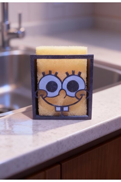Nobrand حامل إسفنجة غسيل الأطباق بتصميم سبونج بوب اللطيف |   إكسسوار حوض المطبخ