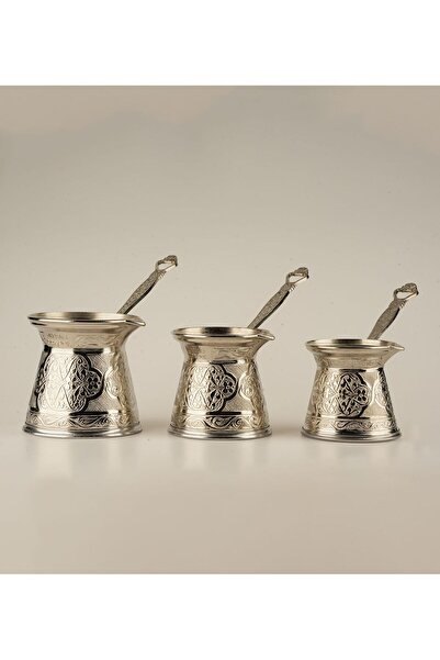 cezpot Classic 3-Piece Cast Iron Coffee Pot Set for 4, 5, 6 People - Compatible with Induction Cookers