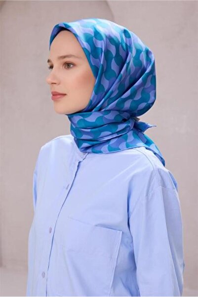 Belli Eșarfă din mătase pură Tivil IST 4211-33 Motiv geometric violet