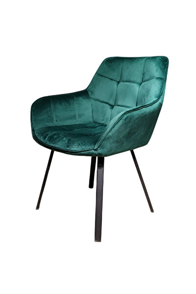 buz Scaun de bar/din catifea verde - tapițat, cadru metalic, ergonomic