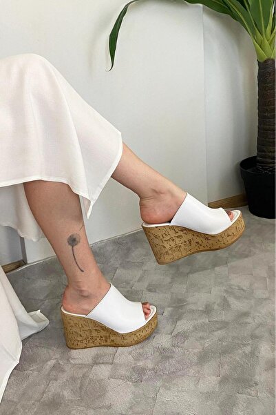 asmi shoes Жіночі лімузини з білою підкладкою та грибною підошвою 10 см, білі