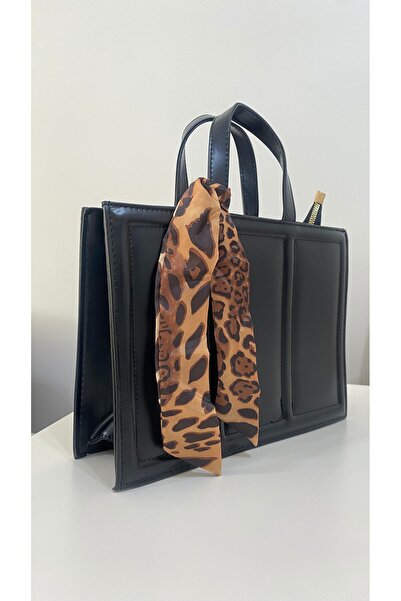 Ergün Stylish Women's Black Hand and Shoulder Bag with Scarf / Purse / Should...