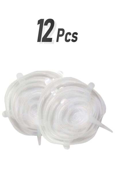 Generic 12-Piece Stretchable Food Storage Cover Lids Clear