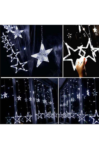 buz Christmas curtain lights - star rain, 3m, interconnectable, cold white LED