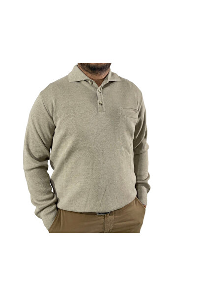 dcn giyim 1985 Fire Steel Knitted Polo Collar Sweater-1023