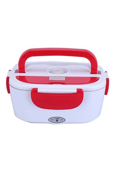 Generic Portable Electric Lunch Box Red and White 24.5x11x11cm