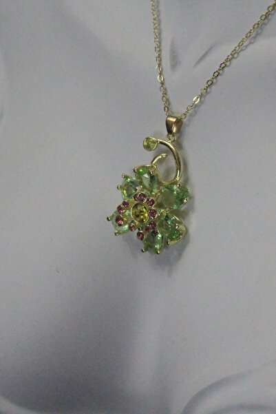 REMALY Yeşil Renk Svarovski Çiçek Kolye