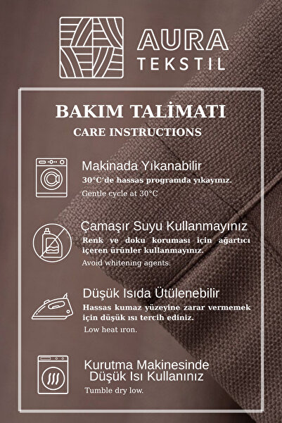 Fluiana Natural Linen Background Curtain 100% Linen | Brown Color Frequent Pleats 1/3