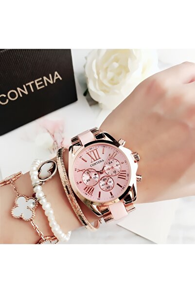 Game Quartz Women's Watch - Fashion Analog Display with Moon Phase and Calendar, Stainless Steel Band