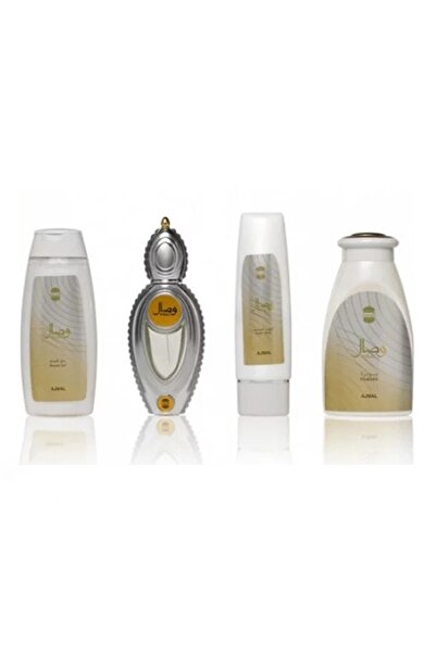 Ajmal Perfumes Wasal Unisex Gift Set, 50ml Perfume, 200ml Shower Gel, 100ml Body Lotion and 80g Powder