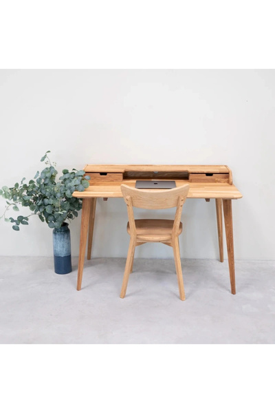ŞafakMobilya Nordic Mini Çekmece Detaylı Masif Ahşap Çalışma Masası
