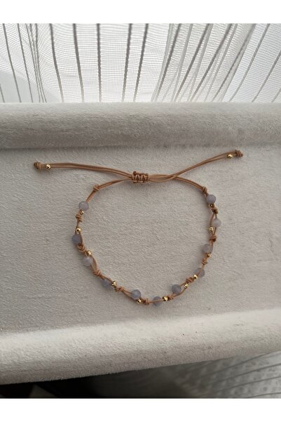 Pel Design Minimal Tanzanit Taşı İp Bileklik & Halhal El Yapımı