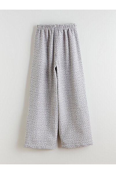 LC Waikiki Gray Elastic Waist Tweed Girls' Trousers
