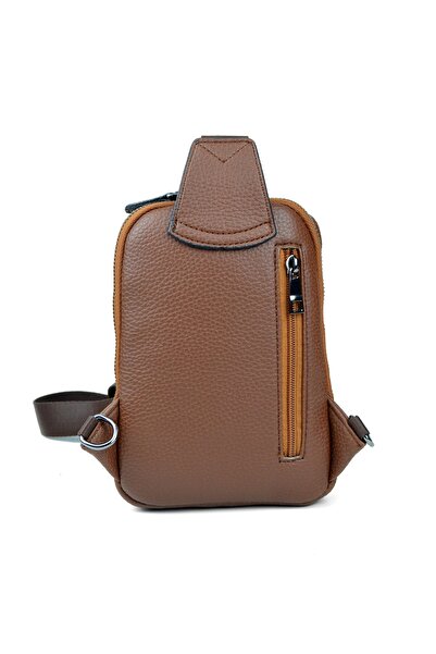 en deri Men's Black Multi-Compartment Cross Strap Shoulder Bag Crossbody Bag