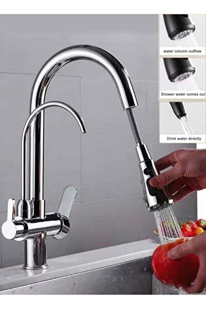 Sho Woo 3-in-1 Pull-Out Kitchen Faucet (Hot & Cold, Direct Drinking Tap)