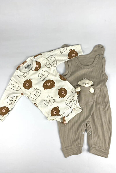 Maxi İdol Teddy Bear Baby Romper - Bodysuit and Jumpsuit – 3-6-9 Months Baby Clothing