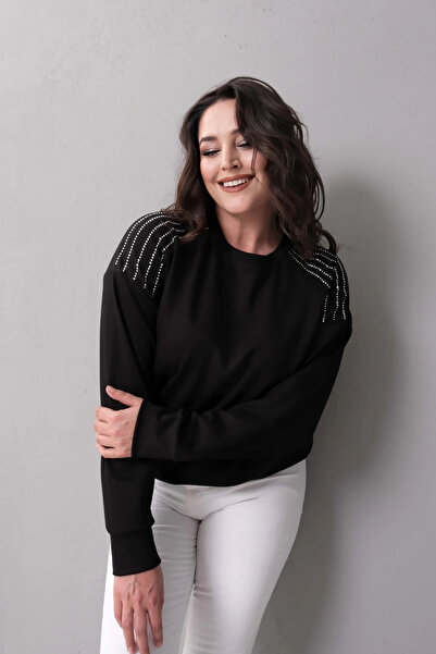 aytemas Shoulders Stone Printed Sweatshirt