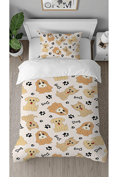 GREENDECOR Cute Dogs Dog Patterned Printed Specially Designed Modern Stylish Style Children's Duvet Cover Set Without Sheets