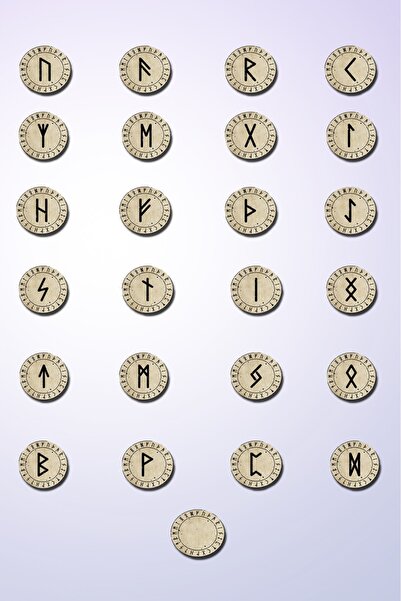 Ahşap Rune Sembolleri (25 adet)