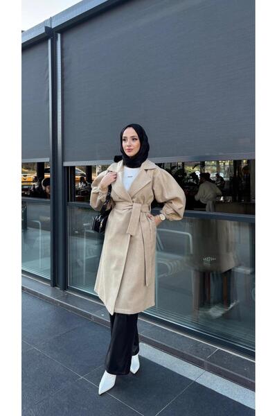 LAVIN TESETTUR Balon Kol Kadın Ara Boy Kaşe Kaban