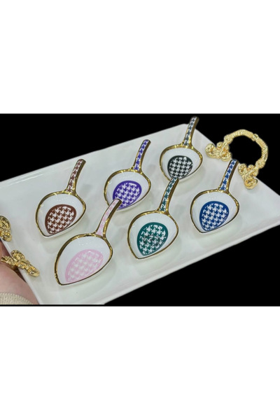 Kosova طقم تقديم حلويات اللوكوم من البورسلين مكون من 6 قطع من شركة تشيراجان (جوليت)