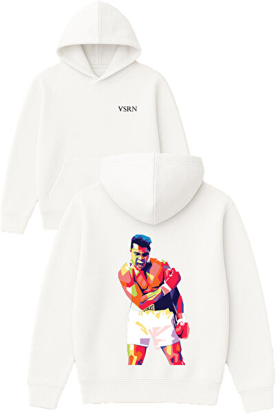 VSRN Φούτερ με κουκούλα Champion Muhammad Ali, με στάμπα σχεδίου, σε μεγάλο μ...
