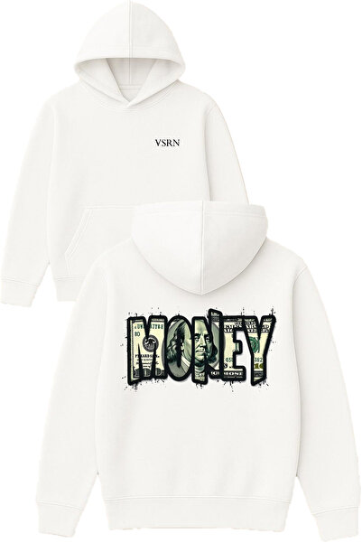 VSRN dolır مطبوع تصميم مطبوع قصة فضفاضة سويت شيرت أبيض بغطاء رأس