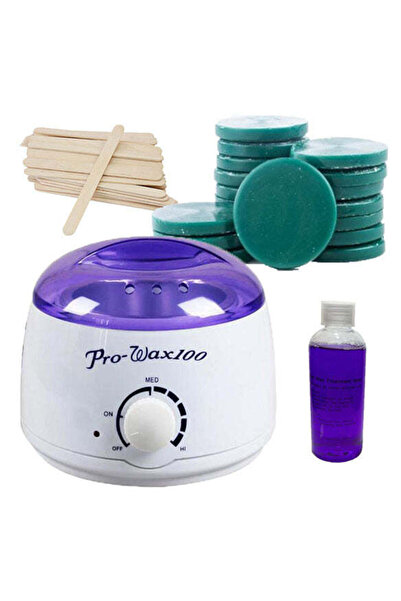 buz Waxing Kit with Green Wax Discs 1kg – Heater, Oil, Spatulas – Professional