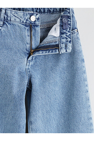 LC Waikiki Blue Wideleg Girl's Jean Trousers